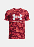 Under Armour Kamuflaj Kırmızı Erkek Çocuk T-Shirt 1376733-690 UA SPORSTYLE LOGO AOP S
