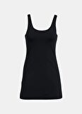 Under Armour 1384053-001 Motion Dress Siyah Kadın Klasik Yaka Slim Fit Elbise