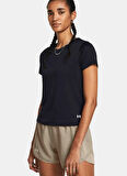 Siyah Kadın Yuvarlak Yaka Normal Kalıp T-Shirt 1382434-001 UA Launch Shortsleeve
