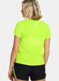 1382434-731 UA Launch Shortsleeve Yuvarlak Yaka Fitted Sarı Kadın T-Shirt