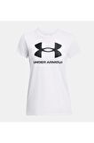 Under Armour UA W SPORTSTYLE LOGO SS Beyaz-Siyah Kadın Tshirt