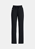 Siyah Kadın Lastikli Bel Bol Kesim Düz Eşofman Altı 1383721-001 Motion Open Hem Pant