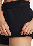 Under Armour 1382723-001-Rival Fleece Short Siyah Lastikli Bel Normal Düz Kadın Şort