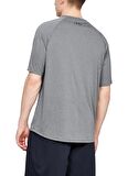 Under Armour 1382796-025 UA Tech Textured SS Gri Erkek Bisiklet Yaka Oversize T-Shirt