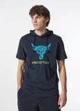 Under Armour 1383227-001 Pjt Rck Payoff SS Terry Siyah Erkek Kapüşon Yaka Oversize Sweatshirt