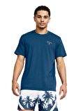 Under Armour Mavi Petrol Erkek Bisiklet Yaka Bol Kesim T-Shirt 1383379-426 Curry Emb Splash Tee