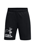 Under Armour Lastikli Bel Normal Siyah Erkek Çocuk Şort 1383333-001-UA Tech Logo Shorts