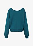 Under Armour 1382705-449 Pjt Rck HW Terry LS Q1 Petrol Kadın Bisiklet Yaka Oversize Baskılı Sweatshirt