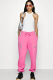 Nike Sportswear Phoenix Fleece Yüksek Belli Oversize Kesim Pembe Kadın Eşofman Altı