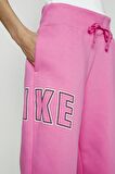 Nike Sportswear Phoenix Fleece Yüksek Belli Oversize Kesim Pembe Kadın Eşofman Altı