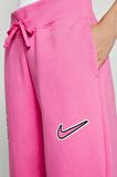 Nike Sportswear Phoenix Fleece Yüksek Belli Oversize Kesim Pembe Kadın Eşofman Altı