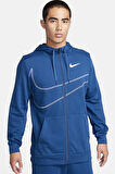 Nike Dri-Fit Fleece Hoodie Full Zip Energy Erkek Mavi Spor Sweatshrit