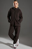 Nike Tech Fleece Windrunner Full-Zip Hoodie Kahverengi Tam Fermuar Kapüşonlu Kadın Sweatshrit