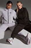 Nike Tech Fleece Windrunner Full-Zip Hoodie Kahverengi Tam Fermuar Kapüşonlu Kadın Sweatshrit
