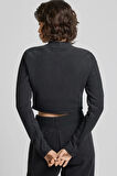 Nike Sportswear Phoenix Plush Kadın Crop Slim Fit Kesim Siyah Sweatshrit