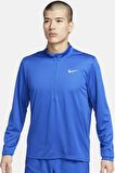 Nike Dri-Fit Pacer Çeyrek Fermuarlı Erkek Mavi Antrenman Üstü