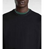 Erkek Siyah Düz Sweatshirt Vans OFF THE WALL II LS VN000G3ZBLK1