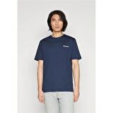 Timberland Small Linear Logo Print Tee Dark Sapphıre Erkek T-Shirt