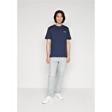 Timberland Small Linear Logo Print Tee Dark Sapphıre Erkek T-Shirt