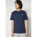 Timberland Small Linear Logo Print Tee Dark Sapphıre Erkek T-Shirt