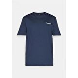 Timberland Small Linear Logo Print Tee Dark Sapphıre Erkek T-Shirt