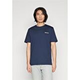 Timberland Small Linear Logo Print Tee Dark Sapphıre Erkek T-Shirt