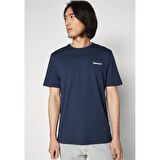 Timberland Small Linear Logo Print Tee Dark Sapphıre Erkek T-Shirt