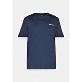 Timberland Small Linear Logo Print Tee Dark Sapphıre Erkek T-Shirt