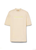 Krem Erkek Bisiklet Yaka Normal Bel Normal Kalıp T-Shirt TB0A5SFXEFL1_UV-PROTECTION LOGO SHO