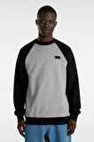 Erkek Core Basic Raglan Crew Sweatshirt - Gri | S