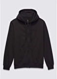 Siyah Erkek Kapüşon Yaka Normal Kalıp Zip Ceket VN000HPDBLK1-CORE BASIC FULL ZIP