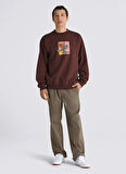 Bordo Erkek Bisiklet Yaka Normal Kalıp Sweatshirt VN000HPR7YO1-Style Guy Loose Crew