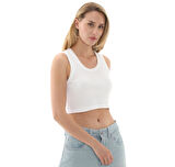 000G3JWHT1-R Vans Drew Rib Tank Kadın T-Shirt Beyaz