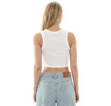 000G3JWHT1-R Vans Drew Rib Tank Kadın T-Shirt Beyaz