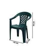 Omnipazar MT-GF147 Argento Plastik Bahçe Balkon Koltuk Sandalye 4'lü Set 