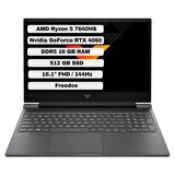 HP Victus Gaming 16-S0035NT Ryzen 5 7640HS 16GB 512GB SSD RTX4060 Freedos 16.1" FHD Taşınabilir Bilgisayar 7Z5Z2EA