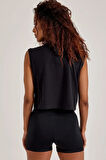 Nike Sportswear Clup Crop Sl Tee Kadın Siyah Pamuklu Crop Tişört