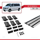 Volkswagen T6 Caravelle 2015-2024 Arası ile Uyumlu FLY Model Ara Atkı Tavan Barı Gri 3 Adet