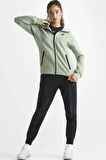 Nike Tech Fleece Windrunner Full-Zip Hoodie Su Yeşili Tam Fermuar Kapüşonlu Kadın Sweatshrit