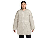 Nike Sportswear Cozy Long-Haired All-Over Swoosh Logo Lined Loose Full-Zip Kadın Ceket-FV8025-104