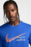 Nike Dri-FIT Founders Running Short-Sleeve Erkek Mavi Spor Tişört