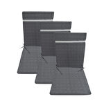 3'adet*Arkalıklı*fermuarlı*sünger dolgulu*sandalye minderi 