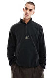 Nike Air Half-Zip Fleece Bol Kesim Siyah Polar Erkek Sweatshirt