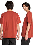 Timberland Front Boot Graphic Tee Turuncu Bisiklet Yaka Standart Baskılı Erkek T-Shirt