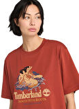 Timberland Front Boot Graphic Tee Turuncu Bisiklet Yaka Standart Baskılı Erkek T-Shirt