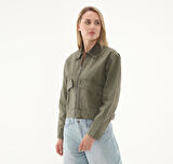 B0A5VJ7A581-R Timberland Strafford Washed Canvas Jacket Kadın Ceket Haki