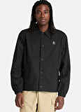 Timberland Woven Badge Ripstop Coach Jacket Siyah Normal Düz Erkek Ceket