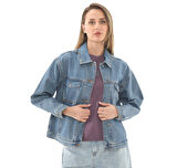 B0A67JQBQ81-R Timberland Archive Denim Jacket Kadın Ceket Mavi