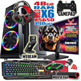 WarboX Rottweiler Xeon X5650 3.10ghz 48gb Ram 512gb Ssd R7 240-4gb E.kartı 22" Monitör Gaming Bilgisayar