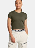 Haki Kadın Yuvarlak Yaka Crop Top T-Shirt 1387729-390 Meridian Baby Tee